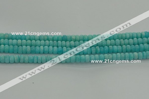 CAM1601 15.5 inches 4*6mm rondelle natural peru amazonite beads