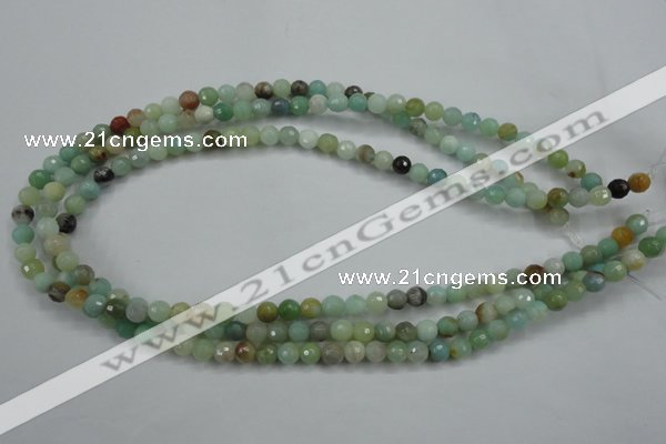 CAM161 15.5 inches 6mm faceted round amazonite gemstone beads