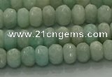 CAM1611 15.5 inches 4*6mm faceted rondelle peru amazonite beads