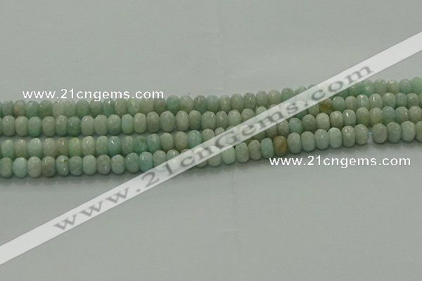 CAM1611 15.5 inches 4*6mm faceted rondelle peru amazonite beads