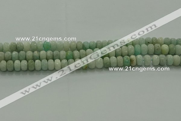 CAM1612 15.5 inches 5*8mm faceted rondelle peru amazonite beads