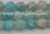 CAM1622 15.5 inches 8mm faceted nuggets amazonite gemstone beads