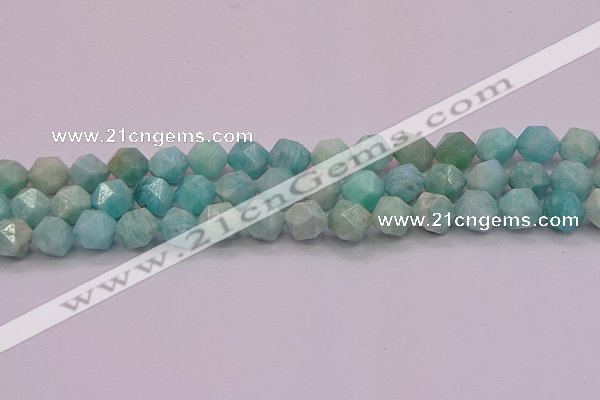 CAM1624 15.5 inches 12mm faceted nuggets amazonite gemstone beads