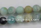 CAM163 15.5 inches 10mm faceted round amazonite gemstone beads