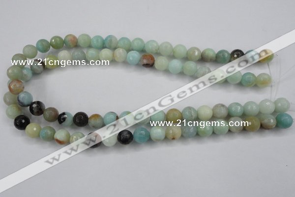 CAM163 15.5 inches 10mm faceted round amazonite gemstone beads