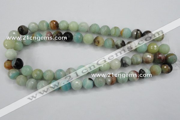 CAM164 15.5 inches 12mm faceted round amazonite gemstone beads