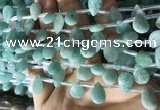 CAM1696 Top drilled 8*12mm faceted briolette amazonite beads