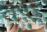 CAM1697 Top drilled 10*14mm faceted briolette amazonite beads