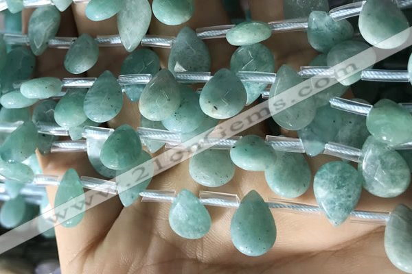 CAM1697 Top drilled 10*14mm faceted briolette amazonite beads