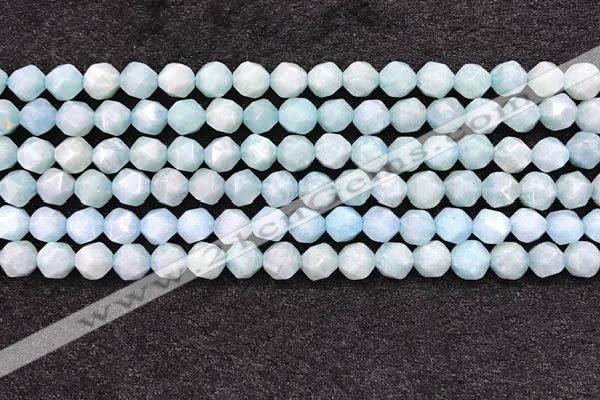 CAM1705 15.5 inches 6mm faceted nuggets amazonite gemstone beads