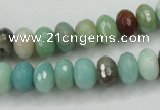 CAM172 15.5 inches 6*10mm faceted rondelle amazonite gemstone beads