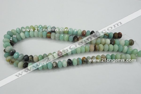 CAM172 15.5 inches 6*10mm faceted rondelle amazonite gemstone beads