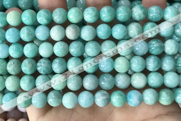 CAM1726 15.5 inches 8mm round amazonite gemstone beads wholesale