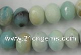 CAM173 15.5 inches 10*14mm faceted rondelle amazonite gemstone beads