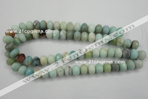 CAM173 15.5 inches 10*14mm faceted rondelle amazonite gemstone beads