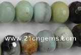 CAM174 15.5 inches 12*16mm faceted rondelle amazonite gemstone beads