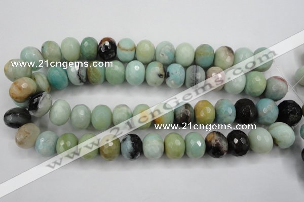 CAM175 15.5 inches 13*18mm faceted rondelle amazonite gemstone beads