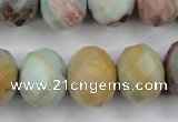 CAM176 15.5 inches 16*20mm faceted rondelle amazonite gemstone beads