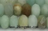 CAM1762 15 inches 6*8mm faceted rondelle amazonite beads