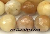 CAM1776 15 inches 8mm faceted round yellow amazonite beads