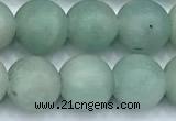 CAM1786 15 inches 8mm round matte amazonite beads, 2mm hole