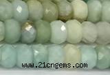 CAM1793 15 inches 4*6mm faceted rondelle amazonite beads