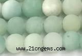 CAM1795 15 inches 4mm round matte amazonite beads