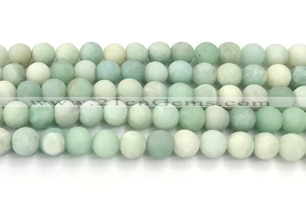 CAM1797 15 inches 8mm round matte amazonite beads