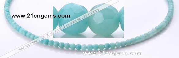 CAM25 4mm  faceted round natural amazonite stone beads Wholesale