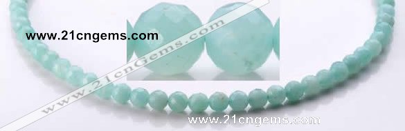 CAM26 faceted round 6mm natural amazonite stone beads wholesale