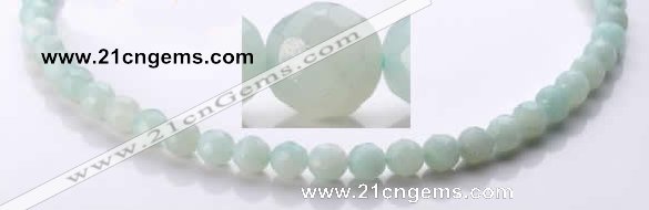 CAM27 faceted round natural amazonite 8mm stone beads Wholesale