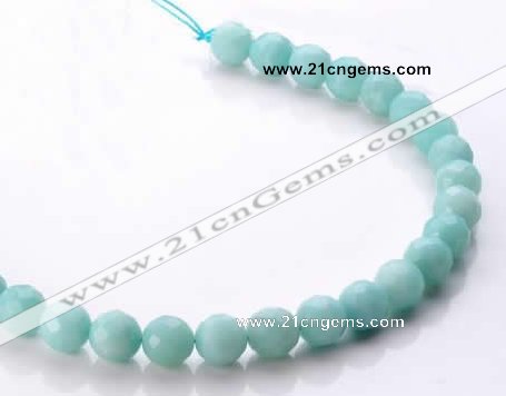 CAM29 natural amazonite faceted round 12mm stone beads Wholesale