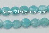 CAM301 15.5 inches 10mm flat round natural peru amazonite beads