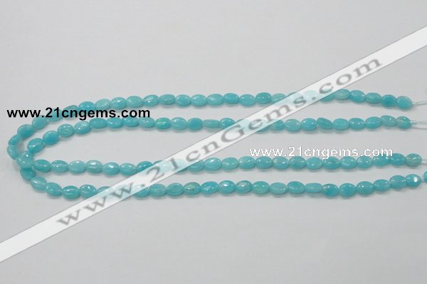 CAM302 15.5 inches 6*8mm oval natural peru amazonite beads wholesale