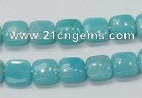 CAM306 15.5 inches 10*10mm square natural peru amazonite beads wholesale