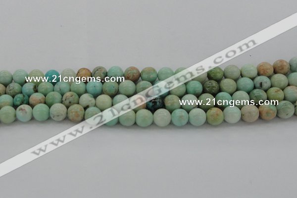 CAM322 15.5 inches 8mm round natural peru amazonite beads