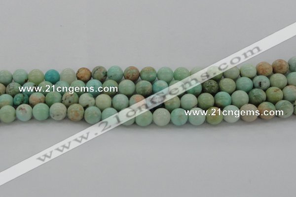 CAM323 15.5 inches 10mm round natural peru amazonite beads