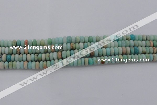 CAM328 15.5 inches 4*8mm rondelle natural peru amazonite beads