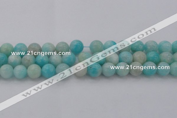 CAM335 15.5 inches 12mm round natural peru amazonite beads