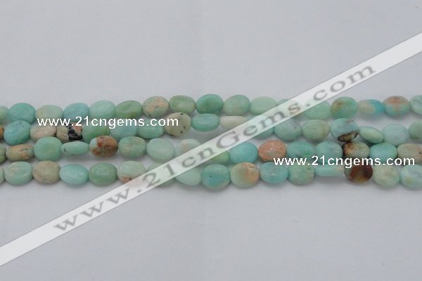 CAM336 15.5 inches 8*10mm oval natural peru amazonite beads