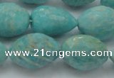 CAM341 15.5 inches 12*16mm faceted nuggets natural peru amazonite beads