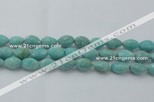 CAM341 15.5 inches 12*16mm faceted nuggets natural peru amazonite beads