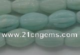 CAM360 15.5 inches 10*15mm carved rice amazonite gemstone beads