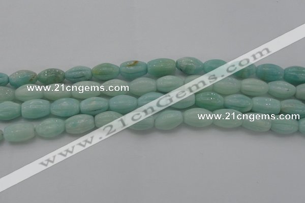 CAM360 15.5 inches 10*15mm carved rice amazonite gemstone beads