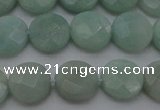 CAM363 15.5 inches 10mm faceted coin amazonite gemstone beads