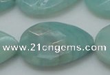 CAM365 15.5 inches 22*30mm faceted flat teardrop amazonite beads