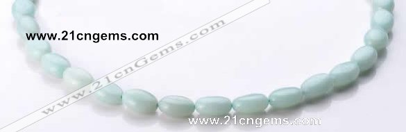 CAM38 flat oval natural amazonite 8*12mm beads Wholesale