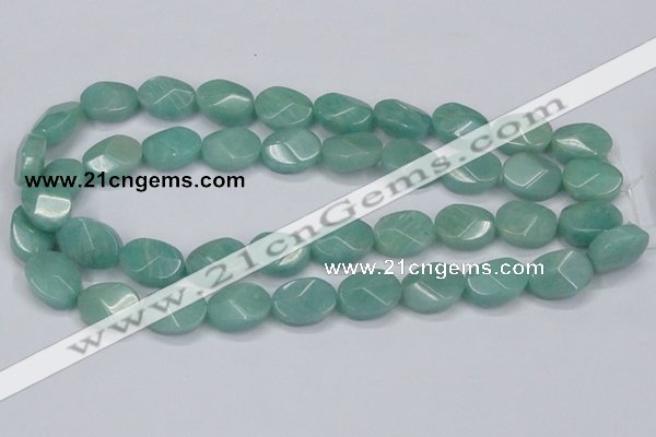 CAM411 15.5 inches 13*18mm wavy oval natural russian amazonite beads