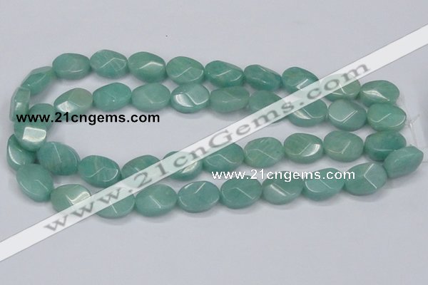 CAM411 15.5 inches 13*18mm wavy oval natural russian amazonite beads