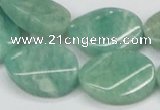 CAM414 15.5 inches 18*25mm twisted oval natural russian amazonite beads